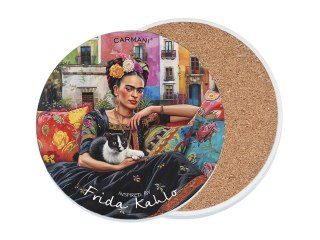 Podkładka ceramiczna, okrągła - Inspirowane malarstwem F. Kahlo (CARMANI)