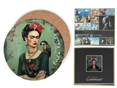 Podkładka ceramiczna, okrągła - Inspirowane malarstwem F. Kahlo (CARMANI)