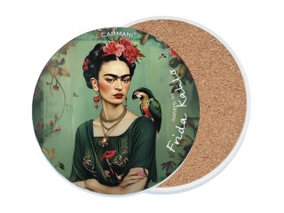 Podkładka ceramiczna, okrągła - Inspirowane malarstwem F. Kahlo (CARMANI)