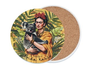 Podkładka ceramiczna, okrągła - Inspirowane malarstwem F. Kahlo (CARMANI)