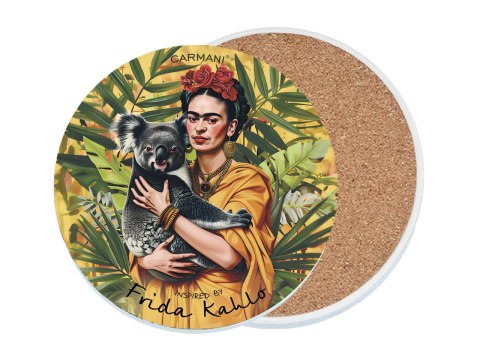 Podkładka ceramiczna, okrągła - Inspirowane malarstwem F. Kahlo (CARMANI)