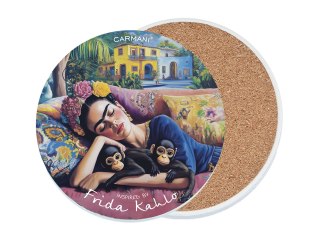 Podkładka ceramiczna, okrągła - Inspirowane malarstwem F. Kahlo (CARMANI)