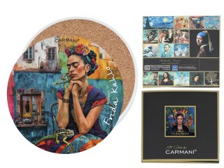Podkładka ceramiczna, okrągła - Inspirowane malarstwem F. Kahlo (CARMANI)