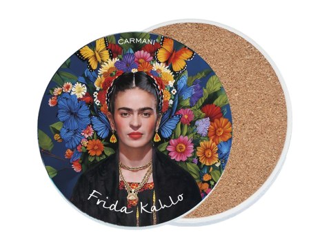 Podkładka ceramiczna, okrągła - Inspirowane malarstwem F. Kahlo (CARMANI)