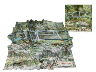Apaszka Szal ze szlachetnej tkaniny - Monet, Staw z nenufarami (CARMANI)