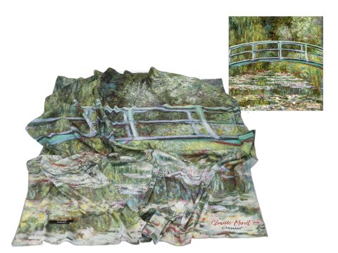 Apaszka Szal ze szlachetnej tkaniny - Monet, Staw z nenufarami (CARMANI)