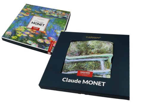 Apaszka Szal ze szlachetnej tkaniny - Monet, Staw z nenufarami (CARMANI)