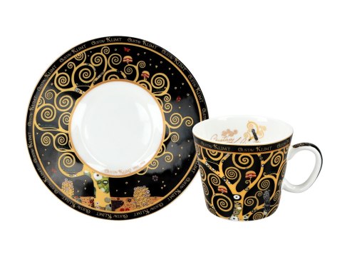Filiżanka espresso - Klimt, Drzewo życia - Porcelana w okrągłym pudełku