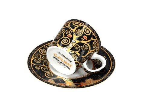 Filiżanka espresso - Klimt, Drzewo życia - Porcelana w okrągłym pudełku