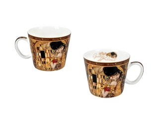 Filiżanka espresso - Klimt, Pocałunek - Porcelana w okrągłym pudełku
