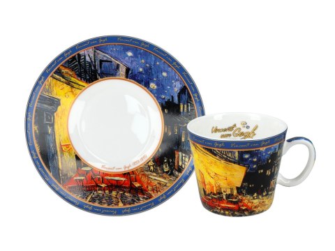 Filiżanka espresso - Van Gogh, Taras kawiarni w nocy - Porcelana w okrągłym pudełku