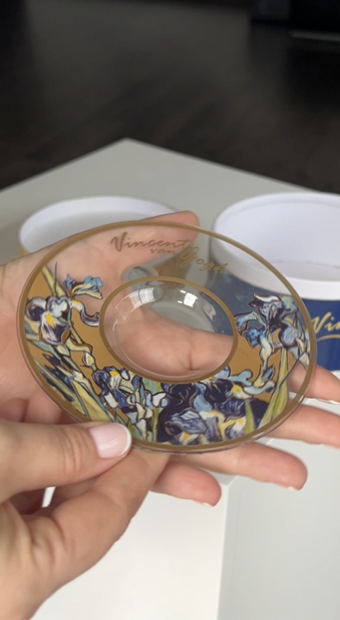 Filiżanka espresso premium szklana - V. Van Gogh. Irysy