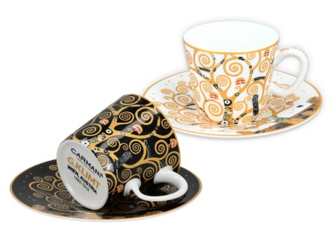 Komplet 2 filiżanek espresso premium - G. Klimt, Drzewo życia