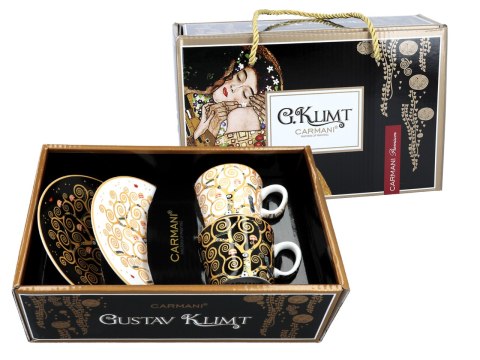 Komplet 2 filiżanek espresso premium - G. Klimt, Drzewo życia