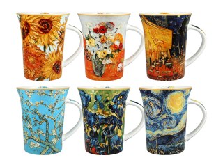 Komplet 6 kubków PREMIUM VAN GOGH - Porcelana w eleganckim pudełky