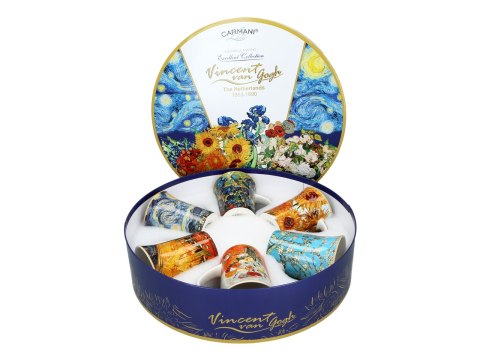 Komplet 6 kubków PREMIUM VAN GOGH - Porcelana w eleganckim pudełky