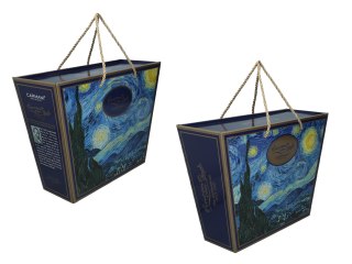 Komplet filiżanka i kubek PREMIUM - Van Gogh, Gwiaździsta noc - Porcelana w kuferku