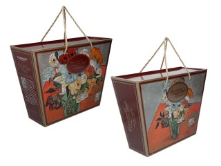 Komplet filiżanka i kubek PREMIUM - Van Gogh, Róże i zawilce - Porcelana w kuferku