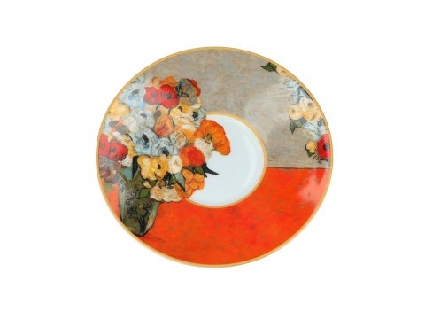 Komplet filiżanka i kubek PREMIUM - Van Gogh, Róże i zawilce - Porcelana w kuferku