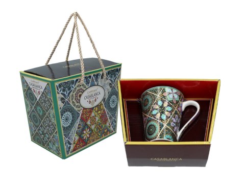 Kubek PREMIUM w kuferku MAROKAŃSKI STYL - porcelana
