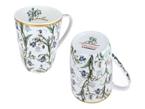 Piękny KUBEK z sitkiem i przykrywką 600 ml - Dzwoneczki PORCELANA