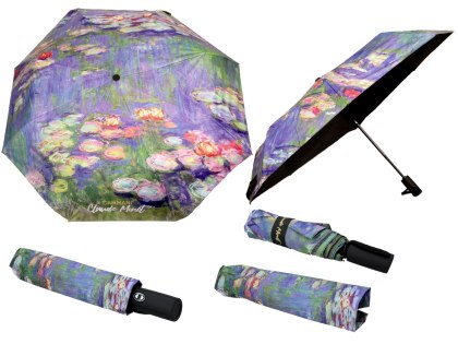 Parasol automat, składany - C. Monet, Lilie wodne (dekoracja na wierzchu) (CARMANI)