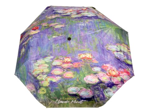 Parasol automat, składany - C. Monet, Lilie wodne (dekoracja na wierzchu) (CARMANI)