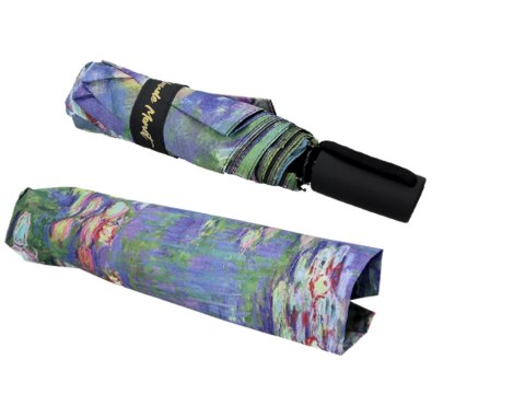 Parasol automat, składany - C. Monet, Lilie wodne (dekoracja na wierzchu) (CARMANI)