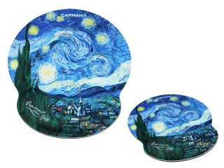 Podkładka pod myszkę z poduszką na nadgarstek - V. van Gogh, Gwiaździsta Noc
