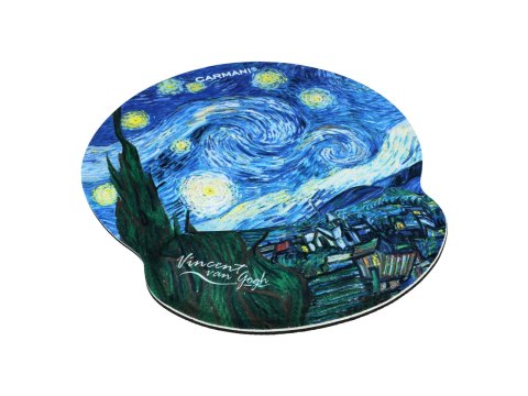 Podkładka pod myszkę z poduszką na nadgarstek - V. van Gogh, Gwiaździsta Noc