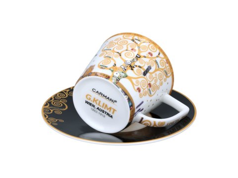 Komplet filiżanka i kubek PREMIUM - Klimt, Drzewo życia - Porcelana w kuferku