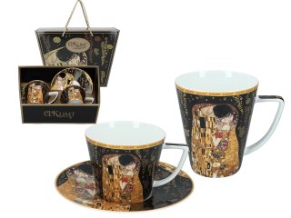 Komplet filiżanka i kubek PREMIUM - Klimt, Pocałunek - Porcelana w kuferku