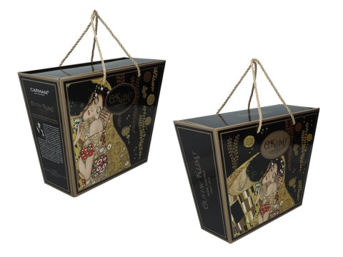 Komplet filiżanka i kubek PREMIUM - Klimt, Pocałunek - Porcelana w kuferku