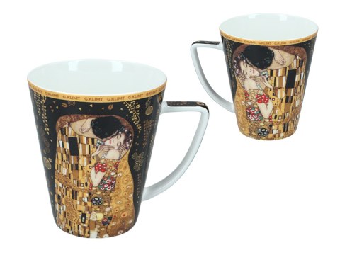 Komplet filiżanka i kubek PREMIUM - Klimt, Pocałunek - Porcelana w kuferku