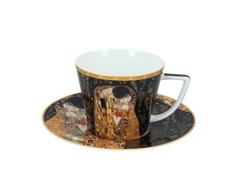 Komplet filiżanka i kubek PREMIUM - Klimt, Pocałunek - Porcelana w kuferku