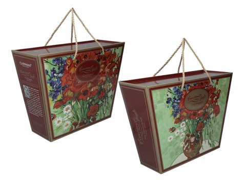Komplet filiżanka i kubek PREMIUM - Van Gogh, Czerwone maki - Porcelana w kuferku