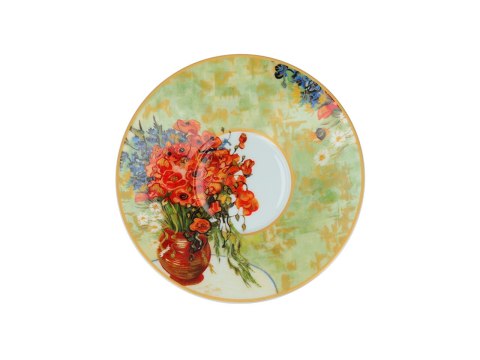 Komplet filiżanka i kubek PREMIUM - Van Gogh, Czerwone maki - Porcelana w kuferku