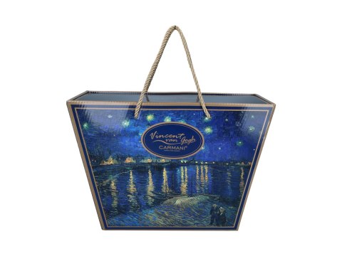 Komplet filiżanka i kubek PREMIUM - Van Gogh, Gwiaździsta Noc nad Rodanem - Porcelana w kuferku