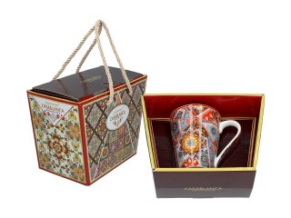 Kubek PREMIUM w kuferku MAROKAŃSKI STYL - porcelana