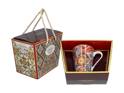 Kubek PREMIUM w kuferku MAROKAŃSKI STYL - porcelana