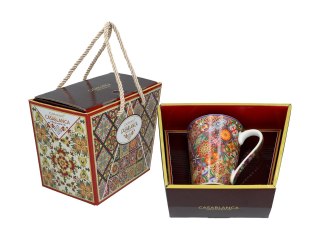 Kubek PREMIUM w kuferku MAROKAŃSKI STYL - porcelana