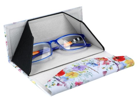 Etui na okulary, składane - Dekoracja kwiatowa (CARMANI)