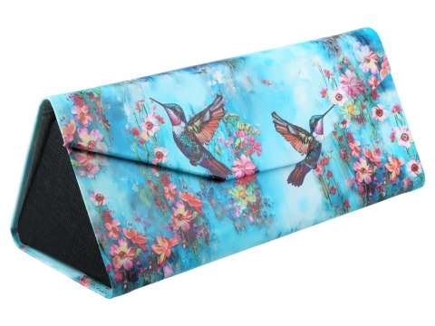 Etui na okulary, składane - Dekoracja kwiatowa, Kolibry (CARMANI)