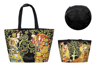 Torba na ramię elegancka, artystyczna - G. Klimt, Pocałunek i Adela (CARMANI)