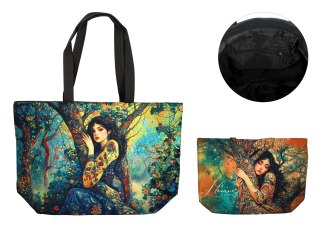 Torba na ramię elegancka, artystyczna - L. Lozano (CARMANI)