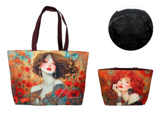 Torba na ramię elegancka, artystyczna - L. Lozano (CARMANI)