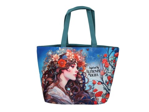 Torba na ramię elegancka, artystyczna - inspirowana malarstwem A. Mucha (CARMANI)