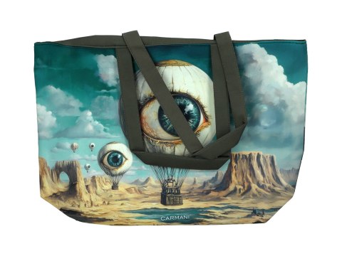 Torba na ramię elegancka, artystyczna - inspirowana malarstwem S. Dali (CARMANI)
