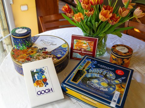 Komplet patera i 6 talerzyków - Van Gogh, Gwiaździsta Noc