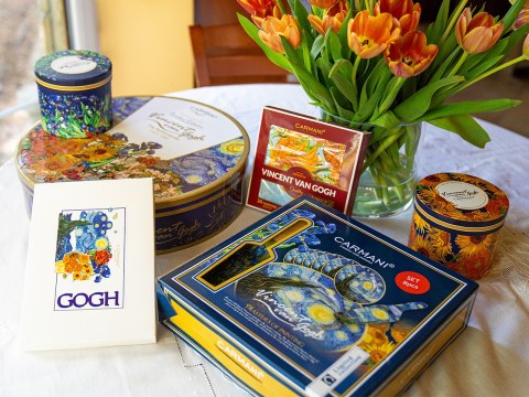 Komplet patera i 6 talerzyków - Van Gogh, Gwiaździsta Noc